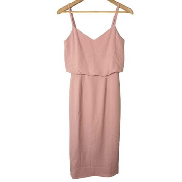 NWT DRESS THE POPULATION Alondra Midi Dress in Blush, XS - Picture 2 of 7